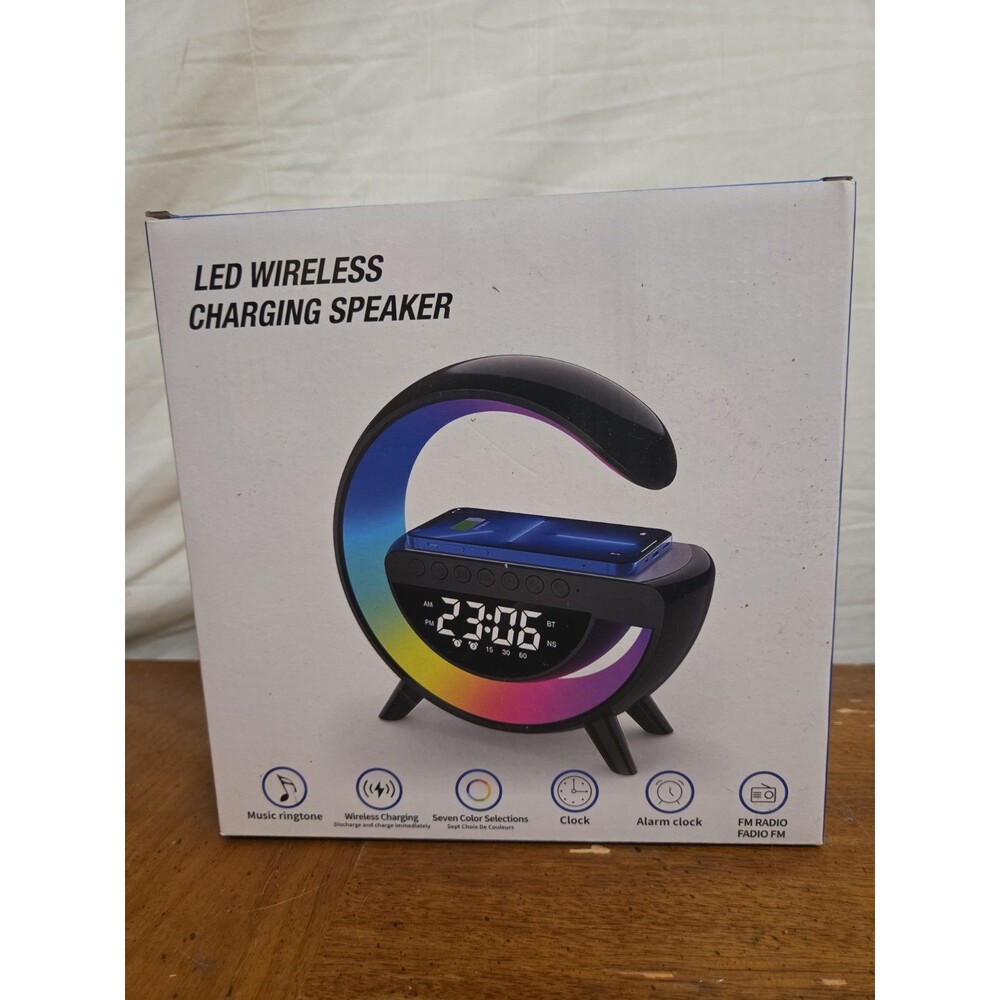 Smart Wireless Charging Table Lamp Multifunctional Bluetooth Speaker NIB New